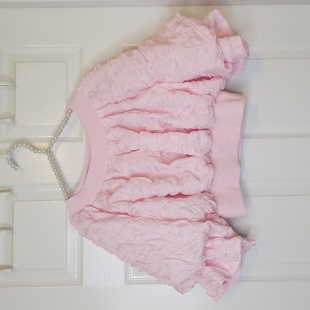 Jj's Fairyland Flourish In Frills Shortsleeve Pink Crop Top - Picture 2 of 12